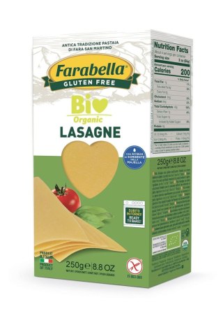 MAKARON (KUKURYDZIANO - RYŻOWY) LASAGNE BEZGLUTENOWY BIO 250 g - FARABELLA