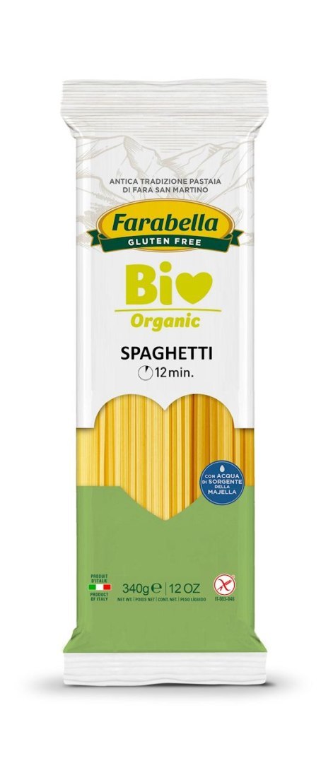 MAKARON (KUKURYDZIANO - RYŻOWY) SPAGHETTI BEZGLUTENOWY BIO 340 g - FARABELLA