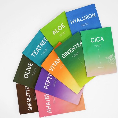 MASECZKI KOREAŃSKIE DO TWARZY W PŁACHCIE VARIETY 10 x 23 g - BARULAB