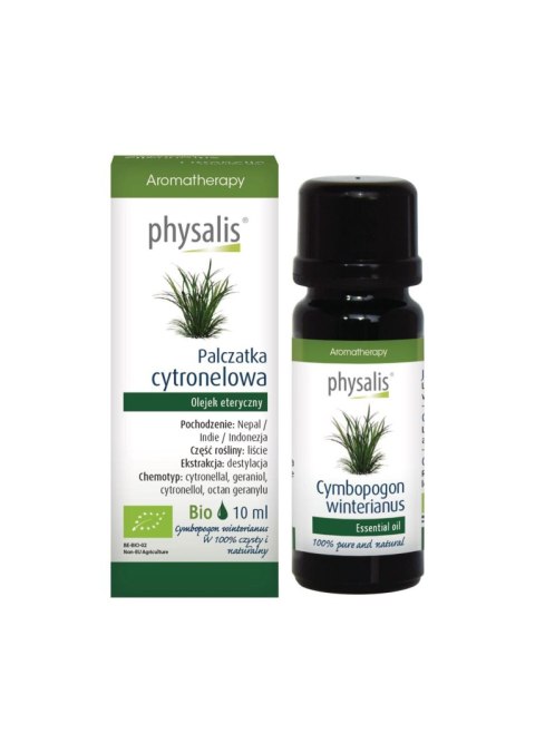 OLEJEK ETERYCZNY PALCZATKA CYTRONELOWA BIO 10 ml - PHYSALIS