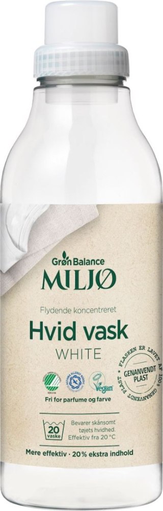 PŁYN DO PRANIA BIAŁYCH UBRAŃ (KONCENTRAT) ECO 900 ml (20 PRAŃ) - GRON BALANCE