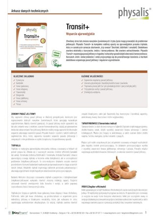TABLETKI NA WSPARCIE PRACY JELIT (TRANSIT+) 60 szt. - PHYSALIS