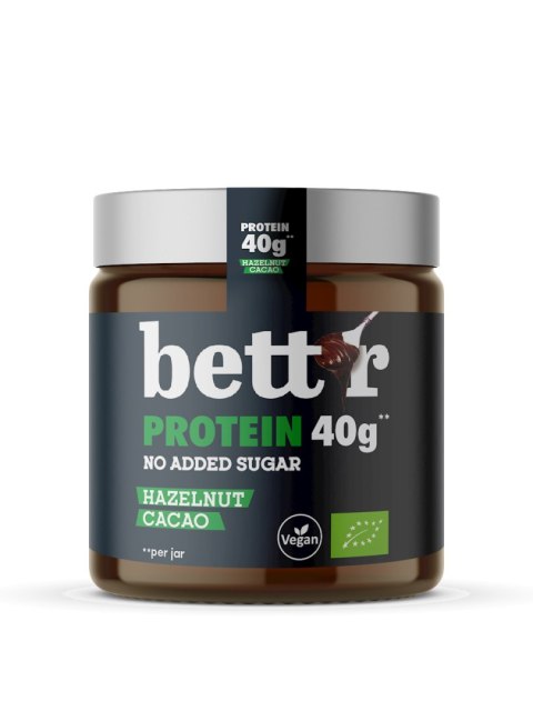 KREM Z ORZECHÓW LASKOWYCH Z KAKAO BEZ DODATKU CUKRÓW BIO 250 g - BETT'R