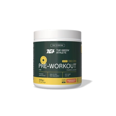 PRE-WORKOUT O SMAKU POMARAŃCZY I MANGO BEZGLUTENOWA 345 g - THE GREEN ATHLETE