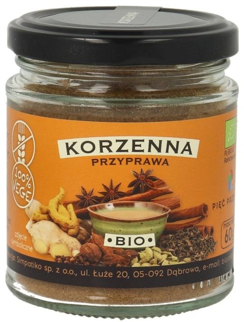 PRZYPRAWA KORZENNA BEZGLUTENOWA BIO 60 g - PIĘĆ PRZEMIAN