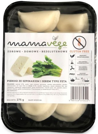Przecena PIEROGI ZE SZPINAKIEM I SEREM TYPU FETA BEZGLUTENOWE 275 g - MAMA VEGE