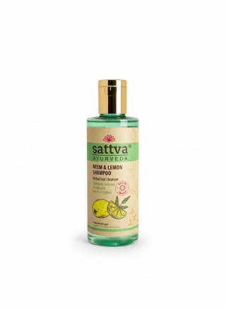 SZAMPON ZIOŁOWY DO WŁOSÓW NEEM I CYTRYNA 210 ml - SATTVA (AYURVEDA)