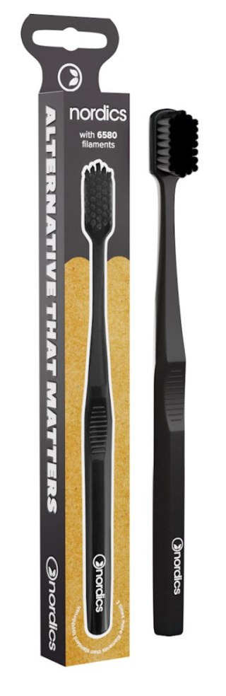 SZCZOTECZKA DO ZĘBÓW Z TWORZYWA PLA 6580 MIĘKKA CZARNA - NORDICS