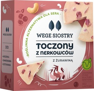 WEGAŃSKA ALTERNATYWA SERA Z ORZECHÓW NERKOWCA Z ŻURAWINĄ BEZGLUTENOWA 140 g - WEGE SIOSTRY