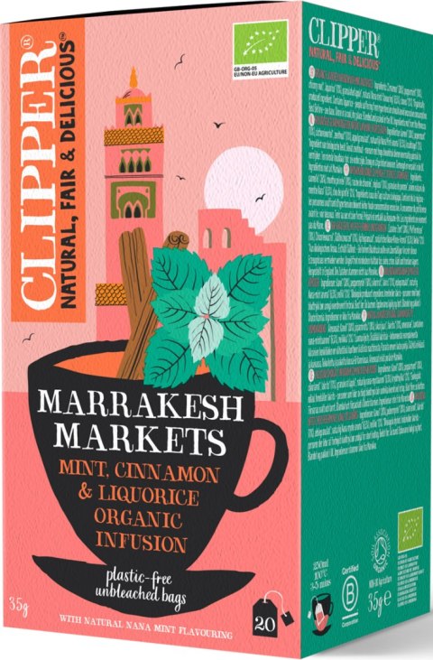 HERBATKA Z MIĘTĄ, CYNAMONEM I LUKRECJĄ (MARRAKESH MARKETS) BIO (20 x 1,75 g) 35 g - CLIPPER