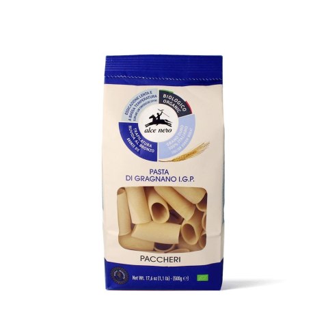 MAKARON (SEMOLINOWY - PASTA DI GRAGNANO) RURKA PACCHERI BIO 500 g - ALCE NERO