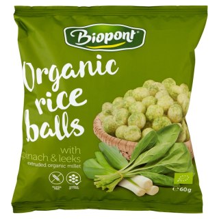 Przecena CHRUPKI RYŻOWE ZE SZPINAKIEM I POREM BEZGLUTENOWE BIO 60 g - BIOPONT