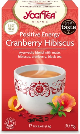 Przecena HERBATKA POZYTYWNA ENERGIA ŻURAWINA - HIBISKUS BIO (17 x 1,8 g) - YOGI TEA