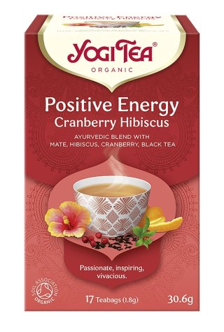 Przecena HERBATKA POZYTYWNA ENERGIA ŻURAWINA - HIBISKUS BIO (17 x 1,8 g) - YOGI TEA