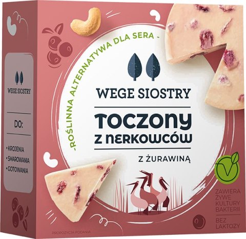 Przecena WEGAŃSKA ALTERNATYWA SERA Z ORZECHÓW NERKOWCA Z ŻURAWINĄ BEZGLUTENOWA 140 g - WEGE SIOSTRY