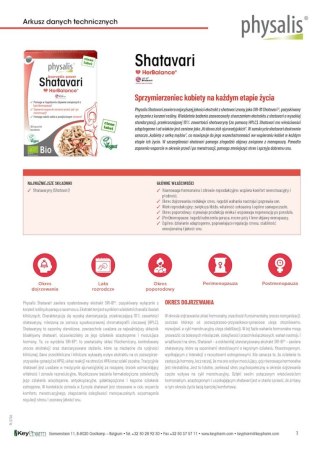 SHATAVARI BIO 30 KAPSUŁEK - PHYSALIS (HERBALANCE)