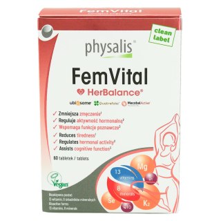TABLETKI NA WITALNOŚĆ DLA KOBIET (FEMVITAL) 60 szt. - PHYSALIS (HERBALANCE)