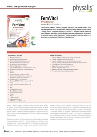 TABLETKI NA WITALNOŚĆ DLA KOBIET (FEMVITAL) 60 szt. - PHYSALIS (HERBALANCE)