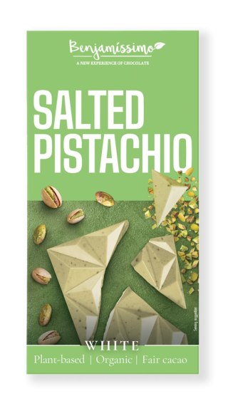 TABLICZKA KAKAOWA PISTACJE - SÓL HIMALAJSKA BEZGLUTENOWA BIO 60 g - BENJAMISSIMO