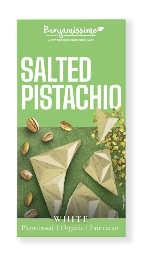 TABLICZKA KAKAOWA PISTACJE - SÓL HIMALAJSKA BEZGLUTENOWA BIO 60 g - BENJAMISSIMO