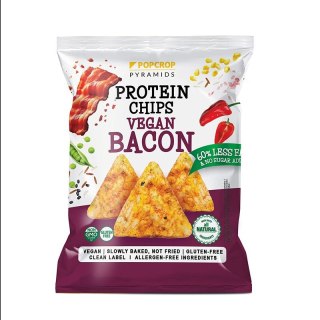 CHRUPKI PIRAMIDKI PROTEINOWE O SMAKU BEKONOWYM WEGAŃSKIE BEZGLUTENOWE 60 g - POPCROP