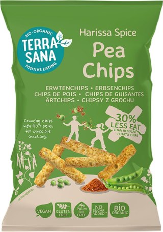 CHRUPKI Z GROCHU O SMAKU PRZYPRAWY HARISSA BEZGLUTENOWE BIO 75 g - TERRASANA