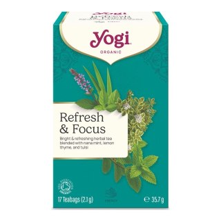 HERBATKA ORZEŹWIAJĄCA MIĘTA (REFRESH & FOCUS) BIO (17 x 2,1 g) 35,7 g - YOGI