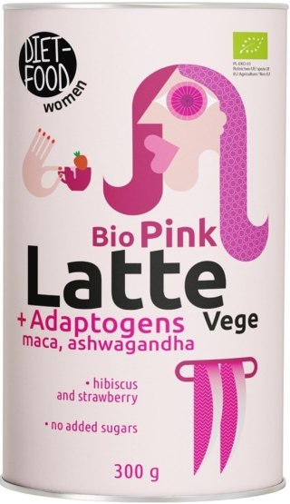 LATTE PINK VEGE BEZ DODATKU CUKRÓW BIO 300 g - DIET-FOOD