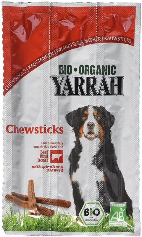 (DLA PSA) PRZYSMAK - PAŁECZKI WOŁOWE Z ALGAMI MORSKIMI BIO (3 szt.) 33 g - YARRAH