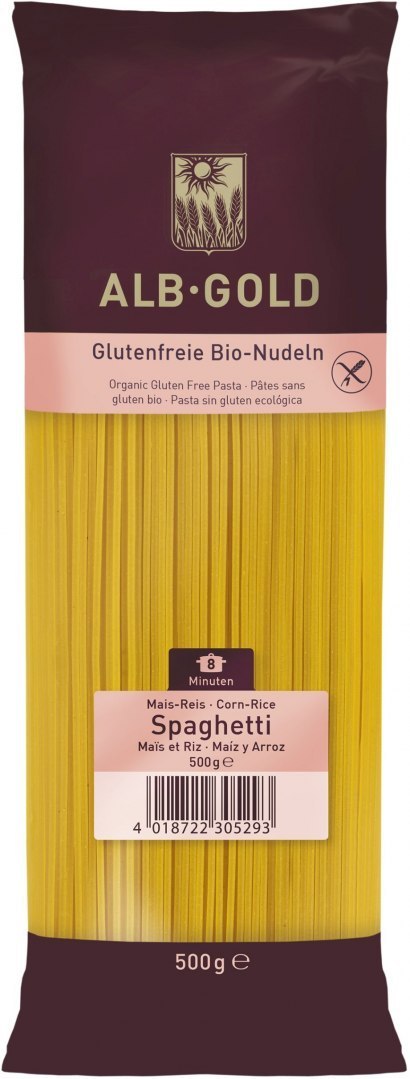 MAKARON (KUKURYDZIANO - RYŻOWY) SPAGHETTI BEZGLUTENOWY BIO 500 g - ALB GOLD