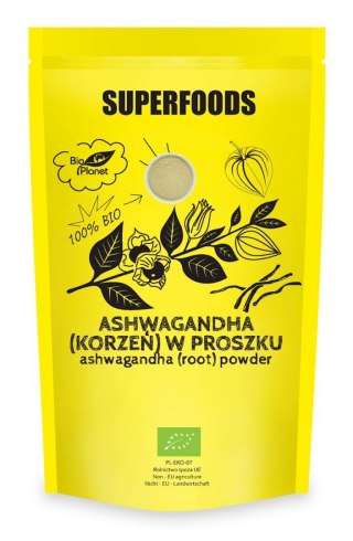 ASHWAGANDHA SPROSZKOWANA BIO 150 g - BIO PLANET SUPERFOODS