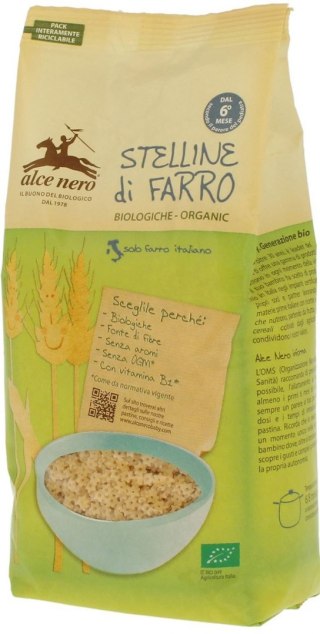 MAKARON (Z PŁASKURKI) GWIAZDKI DLA DZIECI OD 6 MIESIĄCA BIO 500 g - ALCE NERO