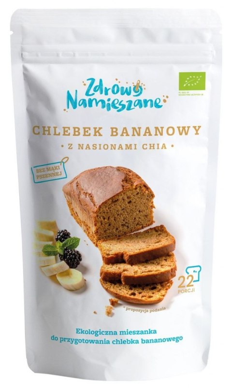 MIESZANKA NA CHLEBEK BANANOWY Z NASIONAMI CHIA BEZGLUTENOWA BIO 400 g - ZDROWO NAMIESZANE