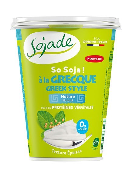 PRODUKT SOJOWY NATURALNY TYPU GRECKIEGO BEZ CUKRU BEZGLUTENOWY BIO 400 g - SOJADE