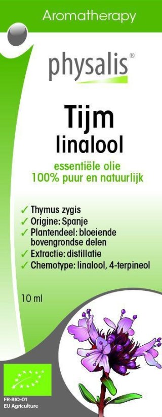 OLEJEK ETERYCZNY TYMIANEK THYMUS ZYGIS LINALOL BIO 10 ml - PHYSALIS
