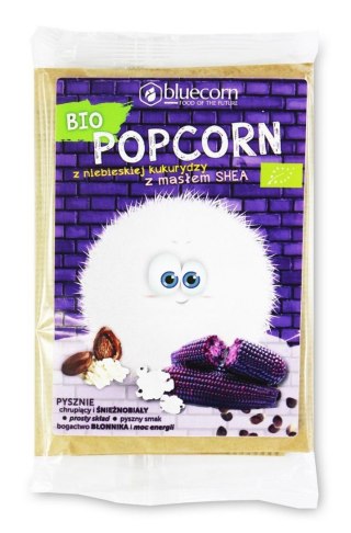 POPCORN Z NIEBIESKIEJ KUKURYDZY Z SHEA I SOLĄ DO PRZYGOTOWANIA W MIKROFALÓWCE BEZGLUTENOWY BIO 100 g - BLUECORN
