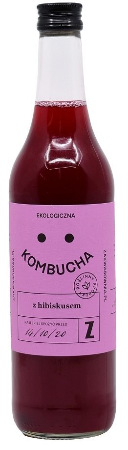 KOMBUCHA Z HIBISKUSEM BIO 500 ml - DELIKATNA